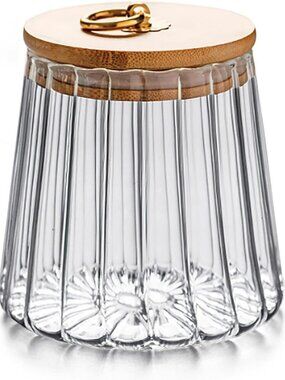 Airtight Glass Canister with Bamboo Lid | 23oz Decorative Kitchen Storage Jar